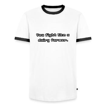 Producteur laitier - T-shirt contrasté Homme - blanc/noir - Devant - AI Model Female 172 light (172cm) & AI Model Male 178 dark (178cm)