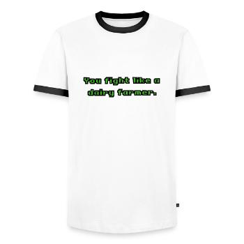 Dairy Farmer 2 - Männer Kontrast-T-Shirt - Weiß/Schwarz - Vorne - AI Model Female 172 light (172cm) & AI Model Male 178 dark (178cm)