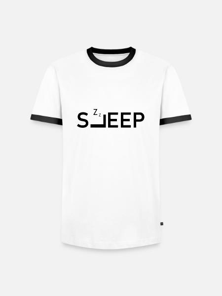 Sleep Logo - Männer Kontrast-T-Shirt - Weiß/Schwarz
