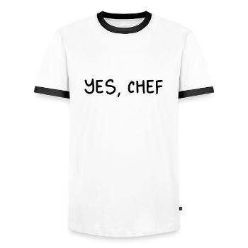 Yes, Chef Professional Sous Chef Funny Simple Text - Men's Ringer Shirt - white/black - Front - AI Model Female 172 light (172cm) & AI Model Male 178 dark (178cm)