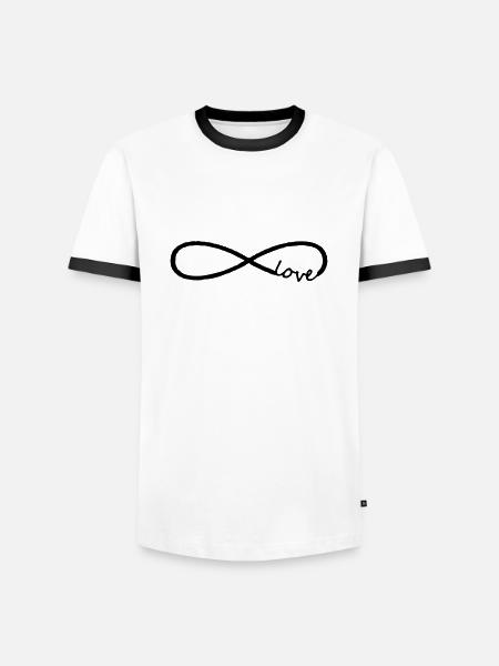 Unendlichkeit - Männer Kontrast-T-Shirt - Weiß/Schwarz