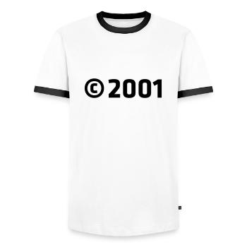 Copyright 2001 - Men's Ringer Shirt - white/black - Front - AI Model Female 172 light (172cm) & AI Model Male 178 dark (178cm)