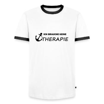 Ich brauche keine Therapie - Männer Kontrast-T-Shirt - Weiß/Schwarz - Vorne - AI Model Female 172 light (172cm) & AI Model Male 178 dark (178cm)