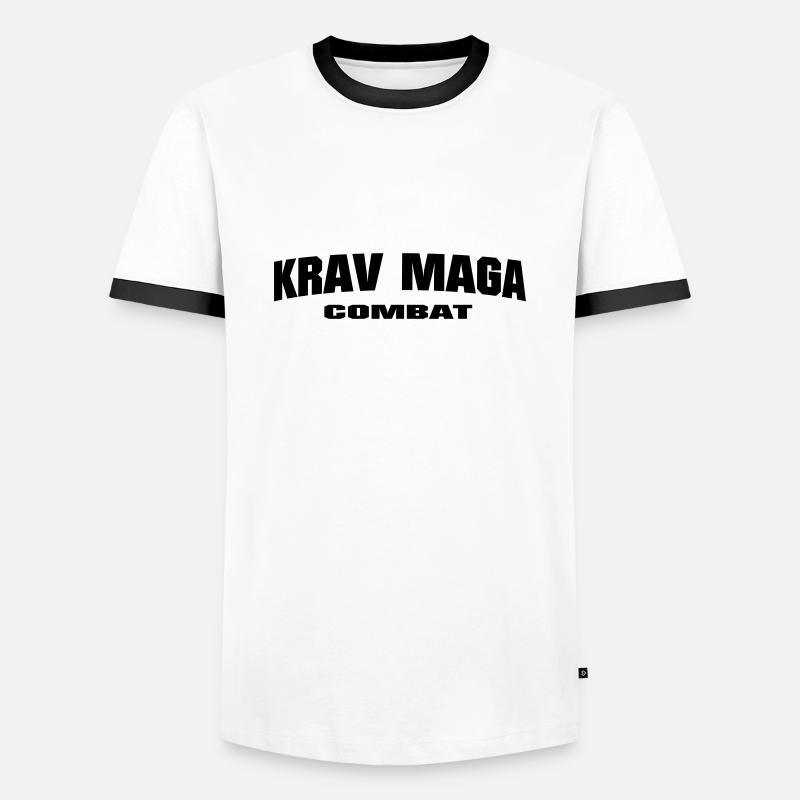 Krav Maga Combat - Männer Kontrast-T-Shirt - Weiß/Schwarz