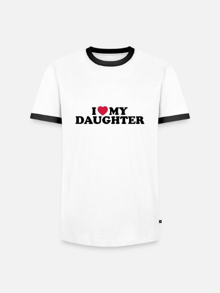 I love my daughter - T-shirt contrasté Homme - blanc/noir