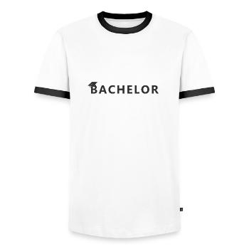 Bachelor - Men's Ringer Shirt - white/black - Front - AI Model Female 172 light (172cm) & AI Model Male 178 dark (178cm)