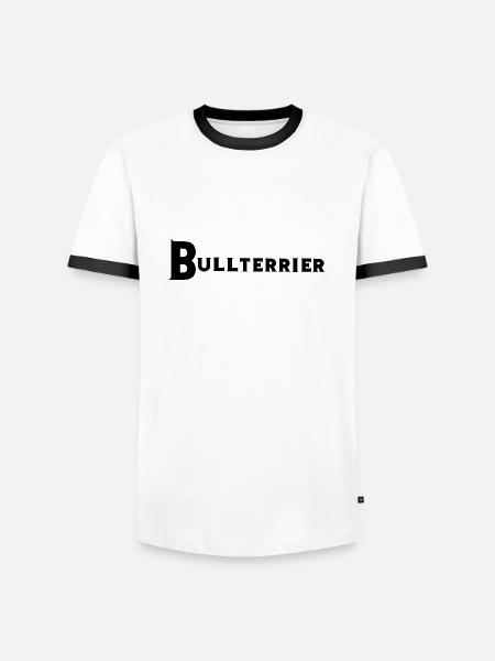 Bullterrrier - Männer Kontrast-T-Shirt - Weiß/Schwarz