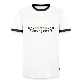Pferd Pferde Stall Reiten Führungskraft T-Shirt - Männer Kontrast-T-Shirt - Weiß/Schwarz - Vorne - AI Model Female 172 light (172cm) & AI Model Male 178 dark (178cm)