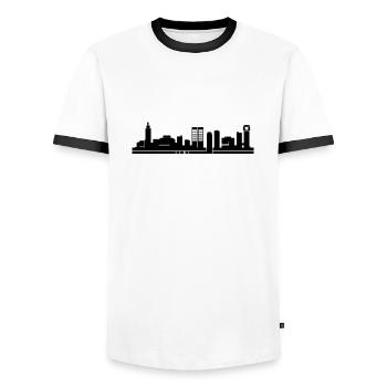 Casablanca - Men's Ringer Shirt - white/black - Front - AI Model Female 172 light (172cm) & AI Model Male 178 dark (178cm)