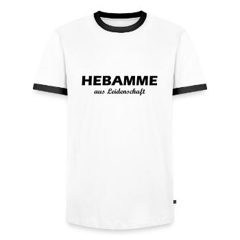 Hebamme aus Leidenschaft - Männer Kontrast-T-Shirt - Weiß/Schwarz - Vorne - AI Model Female 172 light (172cm) & AI Model Male 178 dark (178cm)