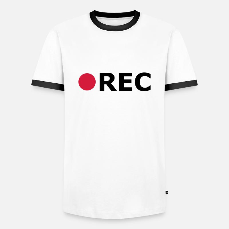 RECORD - Männer Kontrast-T-Shirt - Weiß/Schwarz