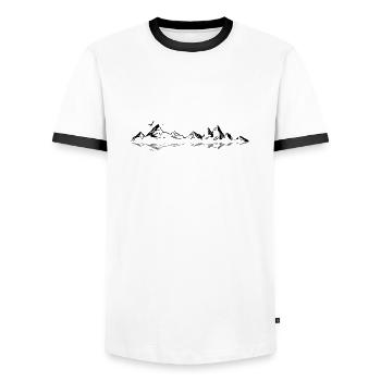 MONTAGNES Paysage Silhouette Panorama - T-shirt contrasté Homme - blanc/noir - Devant - AI Model Female 172 light (172cm) & AI Model Male 178 dark (178cm)