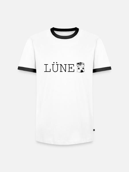Lüneburg - Männer Kontrast-T-Shirt - Weiß/Schwarz