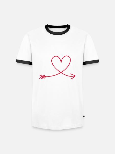 heart - Men's Ringer Shirt - white/black