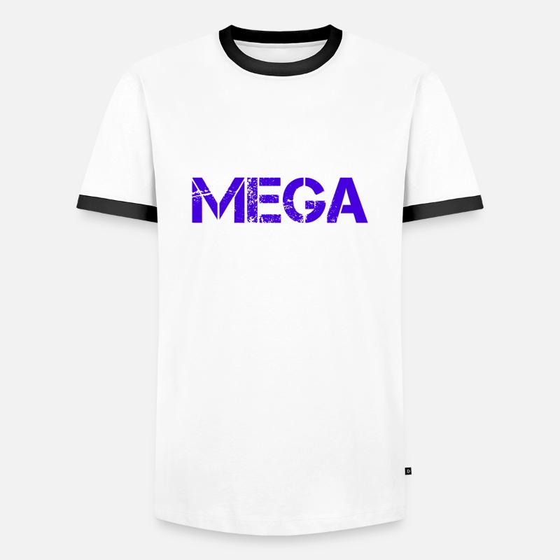 Mega design - Männer Kontrast-T-Shirt - Weiß/Schwarz