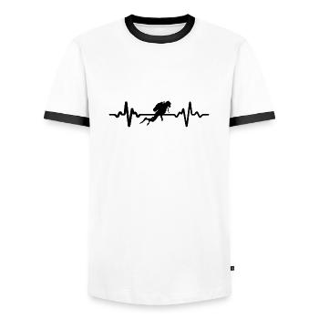 Diving Dive plonger - T-shirt contrasté Homme - blanc/noir - Devant - AI Model Female 172 light (172cm) & AI Model Male 178 dark (178cm)