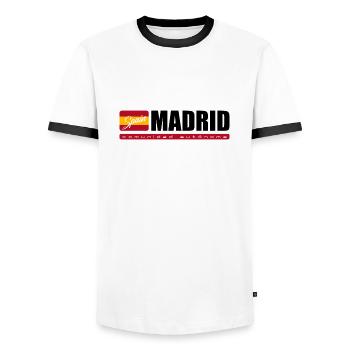 Autonome Gemeinschaft Madrid - Männer Kontrast-T-Shirt - Weiß/Schwarz - Vorne - AI Model Female 172 light (172cm) & AI Model Male 178 dark (178cm)