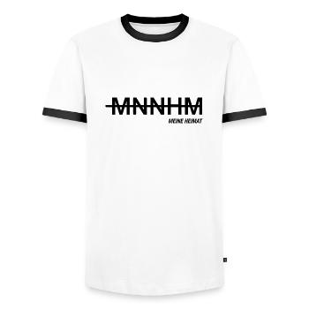 Mannheim Monnem - Men's Ringer Shirt - white/black - Front - AI Model Female 172 light (172cm) & AI Model Male 178 dark (178cm)