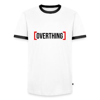 R B ovrthing - Men's Ringer Shirt - white/black - Front - AI Model Female 172 light (172cm) & AI Model Male 178 dark (178cm)