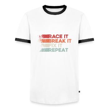 Kfz-Mechatroniker Autowerkstatt Werkstatt Auto - Männer Kontrast-T-Shirt - Weiß/Schwarz - Vorne - AI Model Female 172 light (172cm) & AI Model Male 178 dark (178cm)