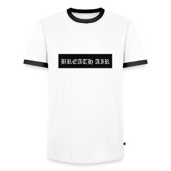 BREATH AIR - Männer Kontrast-T-Shirt - Weiß/Schwarz - Vorne - AI Model Female 172 light (172cm) & AI Model Male 178 dark (178cm)
