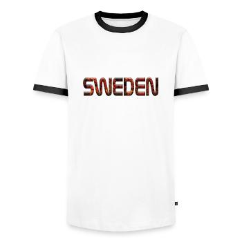 Sweden Sverige Viking Norden Scandinavia Schweden - Men's Ringer Shirt - white/black - Front - AI Model Female 172 light (172cm) & AI Model Male 178 dark (178cm)