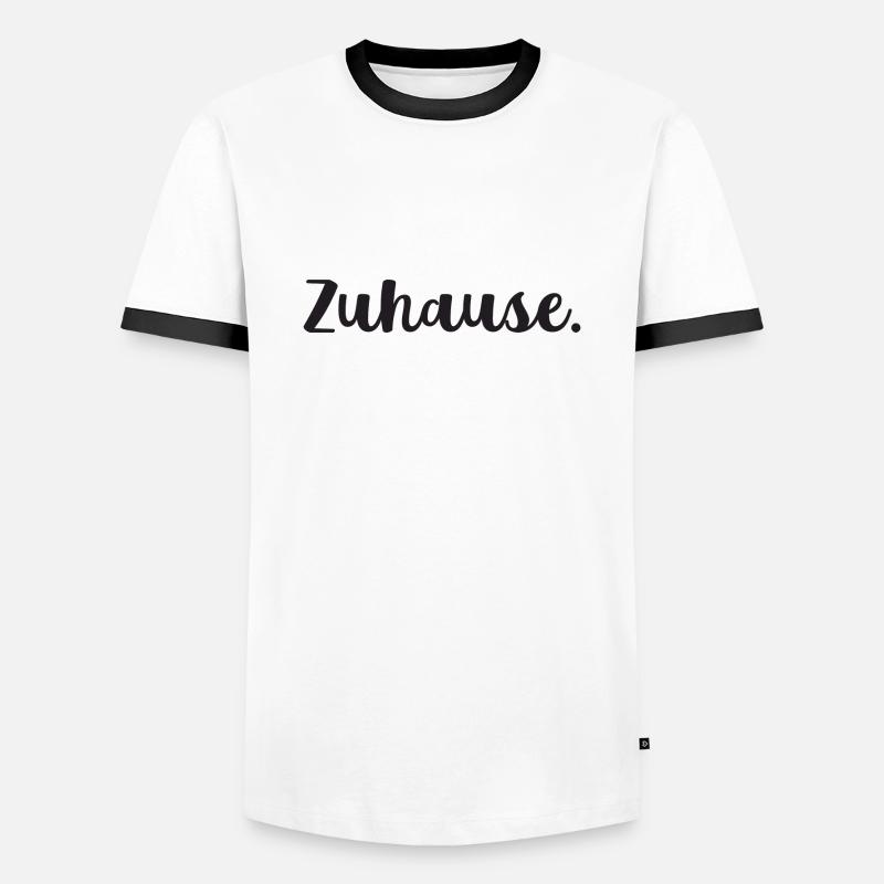Zuhause - Männer Kontrast-T-Shirt - Weiß/Schwarz