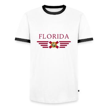 Florida - Männer Kontrast-T-Shirt - Weiß/Schwarz - Vorne - AI Model Female 172 light (172cm) & AI Model Male 178 dark (178cm)