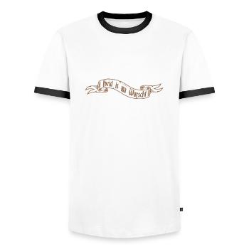 Heid is ma wurscht - Men's Ringer Shirt - white/black - Front - AI Model Female 172 light (172cm) & AI Model Male 178 dark (178cm)