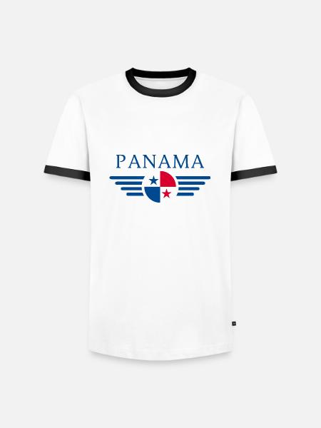 Ich liebe Panama - Männer Kontrast-T-Shirt - Weiß/Schwarz