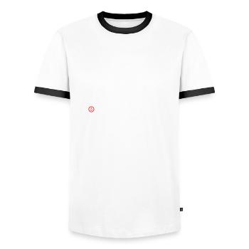 Insel Norderney Koordinaten - Männer Kontrast-T-Shirt - Weiß/Schwarz - Vorne - AI Model Female 172 light (172cm) & AI Model Male 178 dark (178cm)