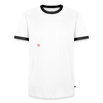 Spiekeroog Koordinaten - Männer Kontrast-T-Shirt - Weiß/Schwarz - Vorne - AI Model Female 172 light (172cm) & AI Model Male 178 dark (178cm)