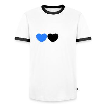 Estnisches Herz - Männer Kontrast-T-Shirt - Weiß/Schwarz - Vorne - AI Model Female 172 light (172cm) & AI Model Male 178 dark (178cm)