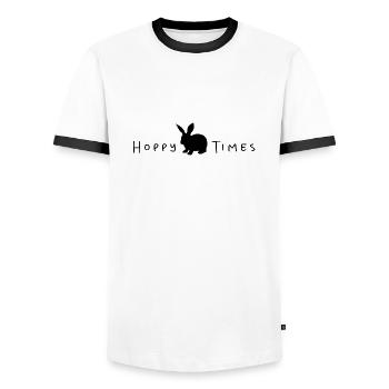 Hoppy Times - Männer Kontrast-T-Shirt - Weiß/Schwarz - Vorne - AI Model Female 172 light (172cm) & AI Model Male 178 dark (178cm)