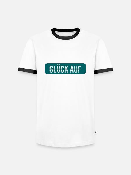 Glück auf Bergbau Erz - Männer Kontrast-T-Shirt - Weiß/Schwarz