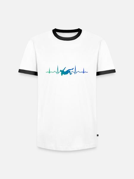 Boulder Kletterer Bouldern Klettern Herren - Männer Kontrast-T-Shirt - Weiß/Schwarz