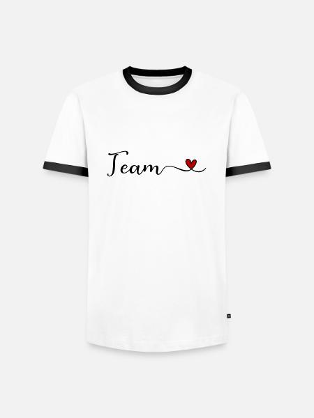 Team - Men's Ringer Shirt - white/black