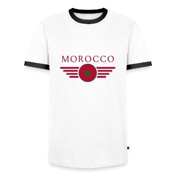Ich liebe Tschechien, Eleganz Stil Design T-Shirt - Männer Kontrast-T-Shirt - Weiß/Schwarz - Vorne - AI Model Female 172 light (172cm) & AI Model Male 178 dark (178cm)