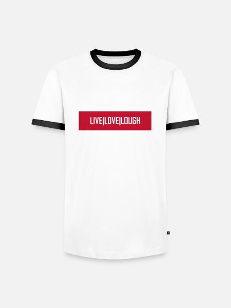 Live Love Lough - Männer Kontrast-T-Shirt - Weiß/Schwarz