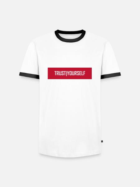 Trust Yourself - Männer Kontrast-T-Shirt - Weiß/Schwarz
