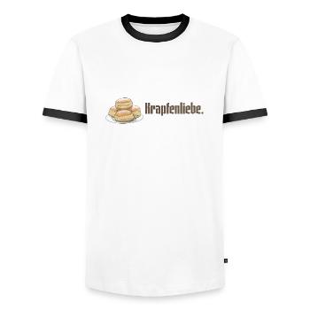 Doughnuts // Illustration - Men's Ringer Shirt - white/black - Front - AI Model Female 172 light (172cm) & AI Model Male 178 dark (178cm)
