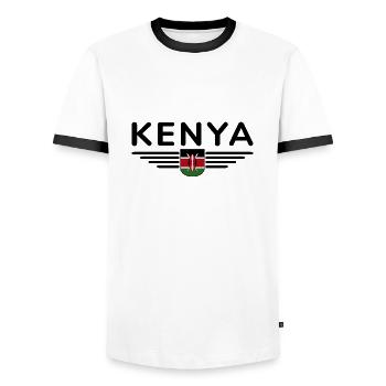 Nairobi Design for Kenya Lovers - Men's Ringer Shirt - white/black - Front - AI Model Female 172 light (172cm) & AI Model Male 178 dark (178cm)