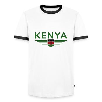 Nairobi Design for Kenya Lovers - Men's Ringer Shirt - white/black - Front - AI Model Female 172 light (172cm) & AI Model Male 178 dark (178cm)