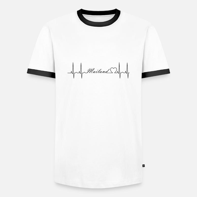 Mailand - Männer Kontrast-T-Shirt - Weiß/Schwarz