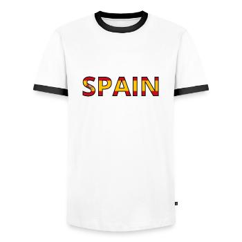 Spain Flag - Men's Ringer Shirt - white/black - Front - AI Model Female 172 light (172cm) & AI Model Male 178 dark (178cm)