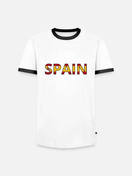 Drapeau Spain - T-shirt contrasté Homme - blanc/noir