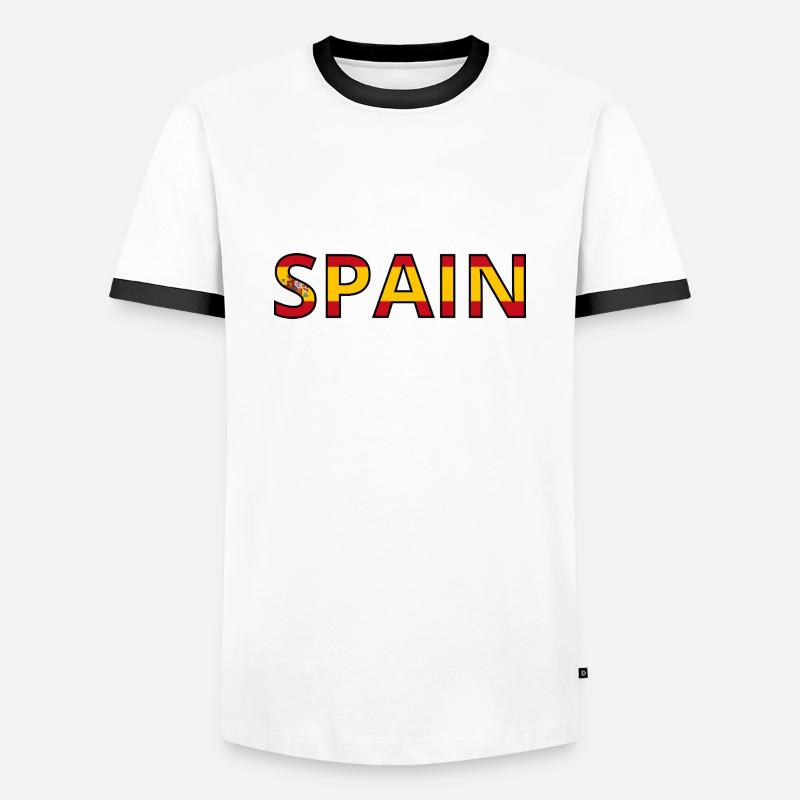 Spain Flag - Men's Ringer Shirt - white/black