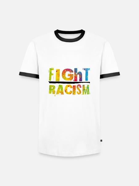 Fight Racism - Men's Ringer Shirt - white/black