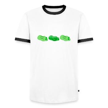 Süße Frösche gemischt - Männer Kontrast-T-Shirt - Weiß/Schwarz - Vorne - AI Model Female 172 light (172cm) & AI Model Male 178 dark (178cm)