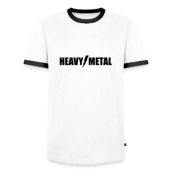 Heavy Metal - Männer Kontrast-T-Shirt - Weiß/Schwarz - Vorne - AI Model Female 172 light (172cm) & AI Model Male 178 dark (178cm)